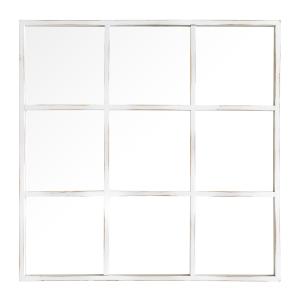 Espejo de pared madera blanco 90 cm x 90 cm