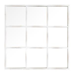 Espejo de pared madera blanco 90 x 90 cm