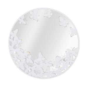 Espejo de pared mariposas de metal blanco ø 62,5x2,3 cm