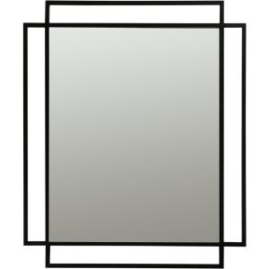 Espejo de pared metal - cristal negro 75 x 90 cm