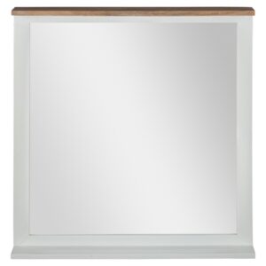 Espejo de pared natural/blanco, 80x76 cm, de madera