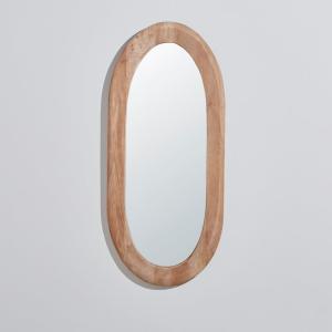 Espejo de pared ovalado, madera de mango, 67x151 cm