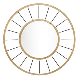 Espejo de pared redondo de metal dorado ø 81x6,5 cm