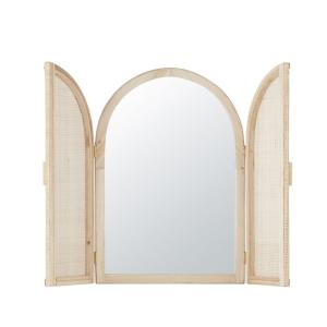 Espejo de persianas de rejilla beige, 48x71