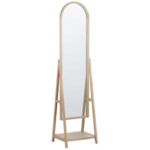 Espejo de pie con estante de madera madera clara 170x43