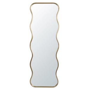 Espejo de pie ondulado de metal dorado 50x150 cm