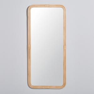 Espejo de pie rectangular de ratán, 79x179 cm