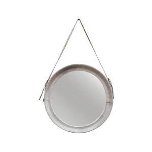 Espejo de piel de vaca blanco