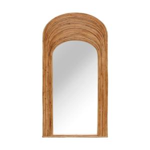 Espejo de ratán beige