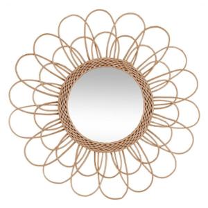 Espejo de ratán en beige 56x56cm