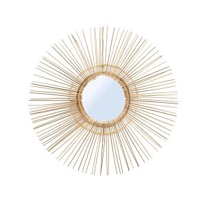 Espejo de ratán en marrón 80x80x4 cm