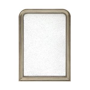 Espejo decorativo de madera plateada pálida H106