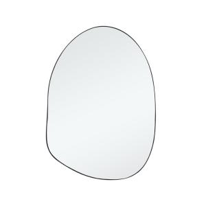 Espejo decorativo orgánico de hierro negro mate h70