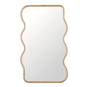 Espejo desestructurado ondulado de madera de paulonia, 99x1…