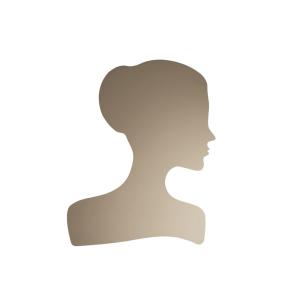 Espejo dorado con forma de rostro femenino, 125 x 160 cm