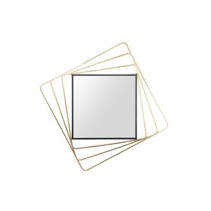 Espejo dorado de cristal 90x2x90cm
