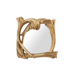 Espejo dorado de resina 17.8x3x18.2cm