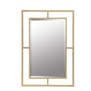 Espejo en metal dorado rectangular