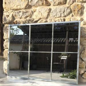 Espejo estilo taller rectangular de metal acabado zinc 110…