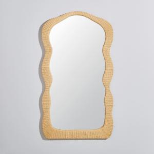 Espejo grande desestructurado de ratán trenzado 92x159 cm