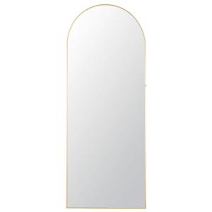 Espejo grande en forma de arco con base de metal dorado 80x…