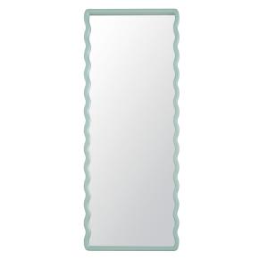Espejo grande rectangular con marco ondulado verde 76x186 cm