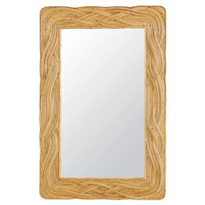 Espejo grande rectangular de ratán 80x120 cm