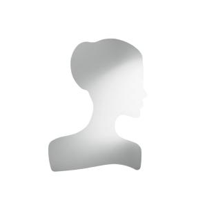 Espejo gris con forma de rostro femenino, 125 x 160 cm