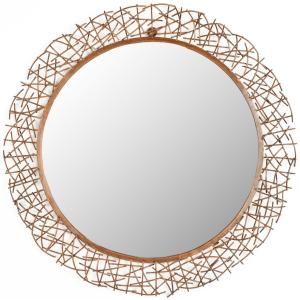 Espejo hierro & vidrio & mdf en oro, 75 x 75 x 40 cm