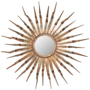 Espejo hierro & vidrio & mdf en oro, 85 x 85 x 5 cm