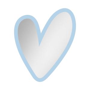 Espejo infantil corazón de acrílico azul 35x29,5 cm