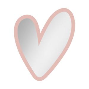 Espejo infantil corazón de acrílico rosa 35x29,5 cm
