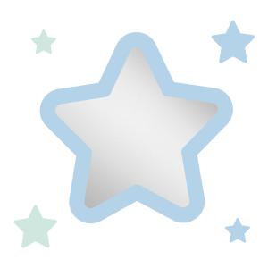 Espejo infantil estrella de acrílico azul 29,5x29,2 cm