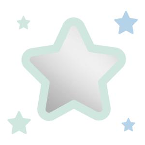 Espejo infantil estrella de acrílico menta 29,5x29,2 cm