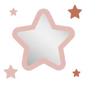 Espejo infantil estrella de acrílico rosa 29,5x29,2 cm