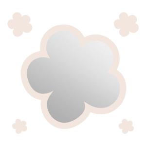 Espejo infantil flor de acrílico marfil 29x29,5 cm
