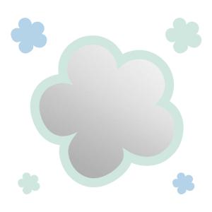 Espejo infantil flor de acrílico menta 29x29,5 cm