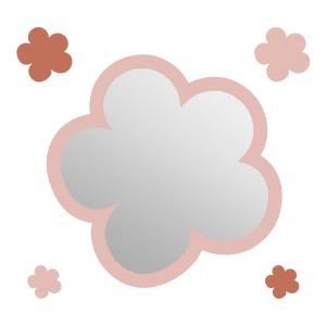 Espejo infantil flor de acrílico rosa 29x29,5 cm