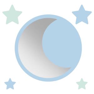 Espejo infantil luna de acrílico azul 29,5x29,5 cm