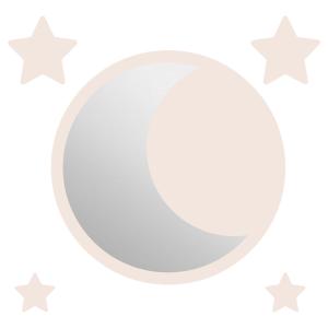 Espejo infantil luna de acrílico marfil 29,5x29,5 cm