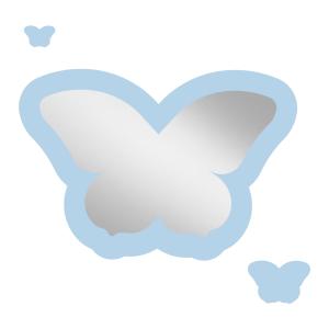 Espejo infantil mariposa de acrílico azul 43x29,5 cm