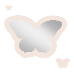 Espejo infantil mariposa de acrílico marfil 43x29,5 cm