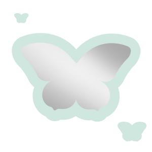 Espejo infantil mariposa de acrílico menta 43x29,5 cm