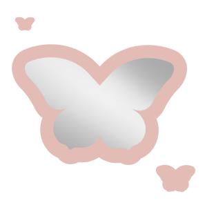 Espejo infantil mariposa de acrílico rosa 43x29,5 cm