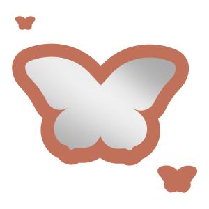 Espejo infantil mariposa de acrílico terracota 43x29,5 cm