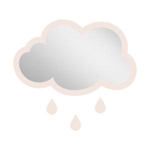 Espejo infantil nube de acrílico marfil 47,5x29,5 cm