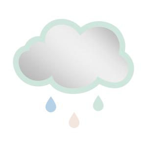 Espejo infantil nube de acrílico menta 47,5x29,5 cm