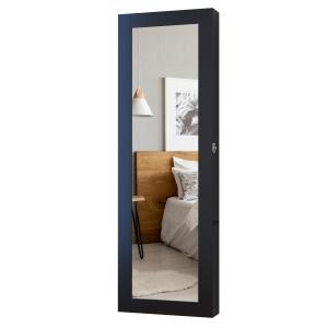 Espejo joyero de pared negro 37 x 9.5 x 112 cm