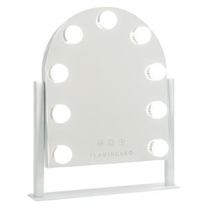 Espejo maquillaje arqueado 9 led metal 30,5x36x6cm blanco
