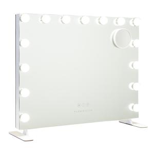Espejo maquillaje luz 14 led metal 58x51x15cm blanco